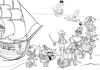 Pirate4 - Coloriages fantastique - Coloriages - 10doigts.fr