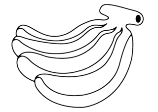 Bananes 01 - Coloriages fleurs, fruits et légumes - Coloriages - 10doigts.fr