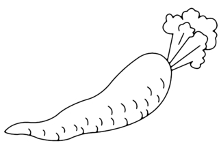 Carotte 02 - Coloriages fleurs, fruits et légumes - Coloriages - 10doigts.fr