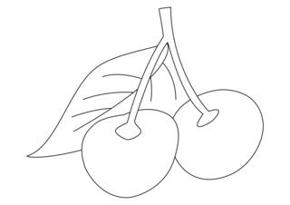 Cerises 05 - Coloriages fleurs, fruits et légumes - Coloriages - 10doigts.fr