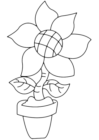 Fleur 005 - Coloriages fleurs, fruits et légumes - Coloriages - 10doigts.fr