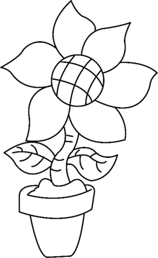 Fleur 011 - Coloriages fleurs, fruits et légumes - Coloriages - 10doigts.fr
