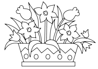 Fleurs 003 - Coloriages fleurs, fruits et légumes - Coloriages - 10doigts.fr