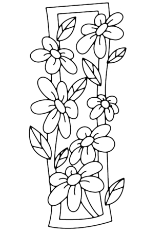 Fleurs 005 - Coloriages fleurs, fruits et légumes - Coloriages - 10doigts.fr