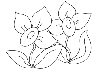 Fleurs 008 - Coloriages fleurs, fruits et légumes - Coloriages - 10doigts.fr
