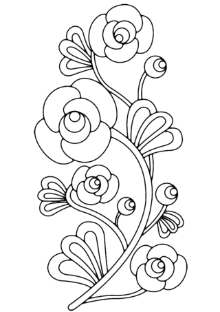 Fleurs 012 - Coloriages fleurs, fruits et légumes - Coloriages - 10doigts.fr