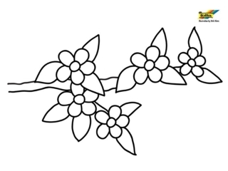 Fleurs 043 - Coloriages fleurs, fruits et légumes - Coloriages - 10doigts.fr