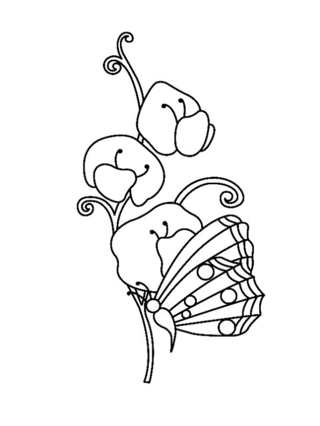 Fleurs et papillons 03 - Coloriages fleurs, fruits et légumes - Coloriages - 10doigts.fr