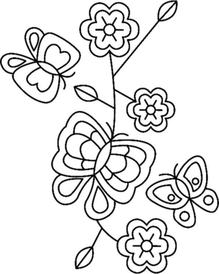 Fleurs et papillons 04 - Coloriages fleurs, fruits et légumes - Coloriages - 10doigts.fr