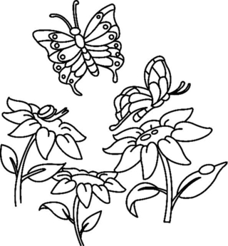 Fleurs et papillons 07 - Coloriages fleurs, fruits et légumes - Coloriages - 10doigts.fr