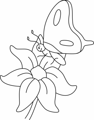 Fleurs et papillons 08 - Coloriages fleurs, fruits et légumes - Coloriages - 10doigts.fr