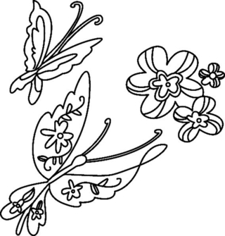 Fleurs et papillons 09 - Coloriages fleurs, fruits et légumes - Coloriages - 10doigts.fr