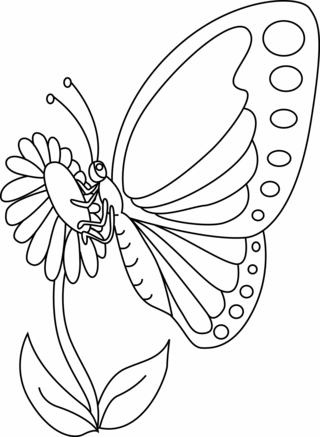Fleurs et papillons 12 - Coloriages fleurs, fruits et légumes - Coloriages - 10doigts.fr