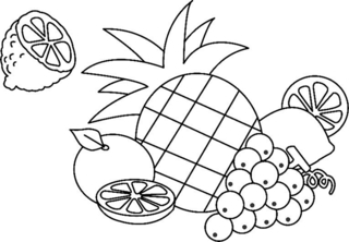 Fruits 01 - Coloriages fleurs, fruits et légumes - Coloriages - 10doigts.fr