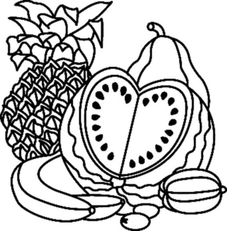Fruits 02 - Coloriages fleurs, fruits et légumes - Coloriages - 10doigts.fr