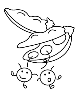 Petits pois 01 - Coloriages fleurs, fruits et légumes - Coloriages - 10doigts.fr