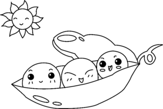 Petits pois 02 - Coloriages fleurs, fruits et légumes - Coloriages - 10doigts.fr