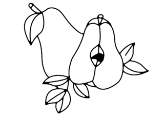 Poire 02 - Coloriages fleurs, fruits et légumes - Coloriages - 10doigts.fr