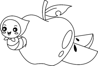 Pomme 01 - Coloriages fleurs, fruits et légumes - Coloriages - 10doigts.fr