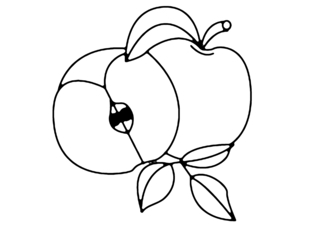 Pomme 03 - Coloriages fleurs, fruits et légumes - Coloriages - 10doigts.fr