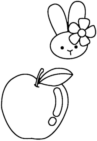 Pomme 04 - Coloriages fleurs, fruits et légumes - Coloriages - 10doigts.fr