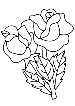 Roses 03 - Coloriages fleurs, fruits et légumes - Coloriages - 10doigts.fr