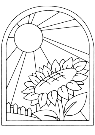 Tournesol 01 - Coloriages fleurs, fruits et légumes - Coloriages - 10doigts.fr
