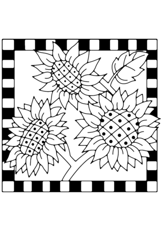Tournesols 04 - Coloriages fleurs, fruits et légumes - Coloriages - 10doigts.fr