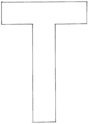 T majuscule - Coloriages lettres et chiffres - Coloriages - 10doigts.fr