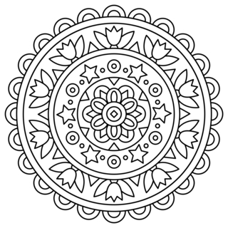 Mandala3 - Coloriages mandala - Coloriages - 10doigts.fr