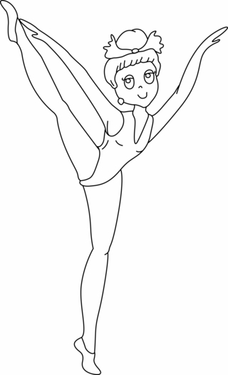 Sport danseuse 01 - Coloriages sport Jeux Olympiques - Coloriages - 10doigts.fr