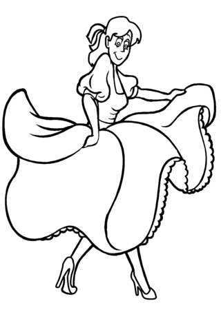 Sport danseuse 02 - Coloriages sport Jeux Olympiques - Coloriages - 10doigts.fr