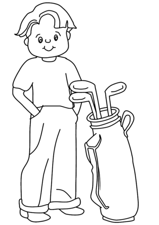 Sport golfeur 01 - Coloriages sport Jeux Olympiques - Coloriages - 10doigts.fr