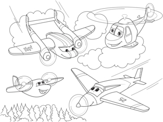 Avion 21 - Coloriages véhicule - Coloriages - 10doigts.fr