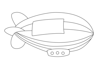 Dirigeable 01 - Coloriages véhicule - Coloriages - 10doigts.fr