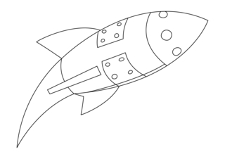 Fusée 09 - Coloriages véhicule - Coloriages - 10doigts.fr