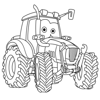 Tracteur 02 - Coloriages véhicule - Coloriages - 10doigts.fr