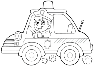 Voiture de police 03 - Coloriages véhicule - Coloriages - 10doigts.fr