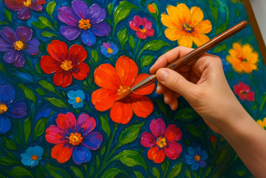 Peinture acrylique satinée, brillante - Peinture acrylique - 10doigts.fr