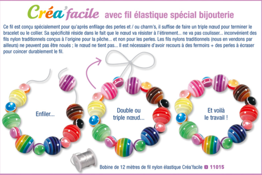 Perles fil élastique CréaFacile  - Activités manuelles créations de bijoux - 10doigts.fr - 2
