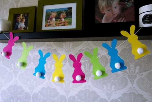 Guirlande Lapins de Pâques - Activités manuelles DIY Pâques - 10doigts.fr
