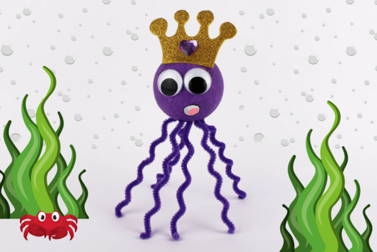 La reine des pieuvres - Activités manuelles animaux - 10doigts.fr