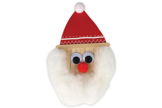 Père Noël en bâtonnets - Activités manuelles personnages rigolos - 10doigts.fr