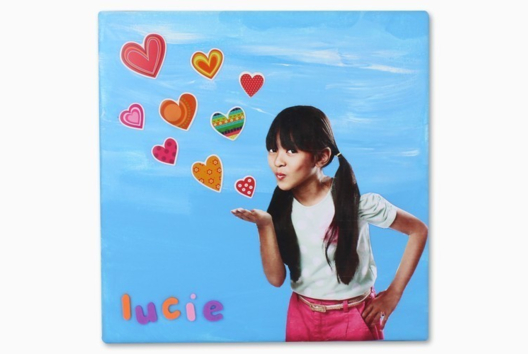 Tableau photo "Big bisous" pour la fête des mères / fête des pères - Activités manuelles fête des mères - 10doigts.fr