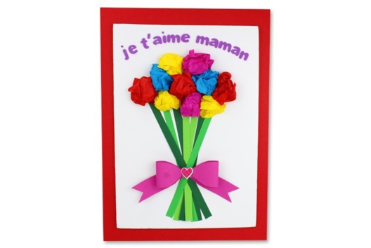 Carte bouquet de fleurs pour la fête des mères - Activités manuelles fête des mères - 10doigts.fr - 2