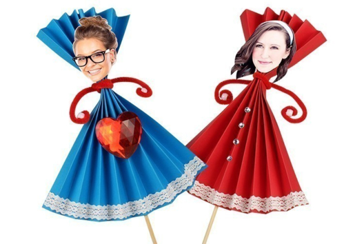 Marionnettes en papier personnalisées avec des photos - Activités manuelles fête des mères - 10doigts.fr