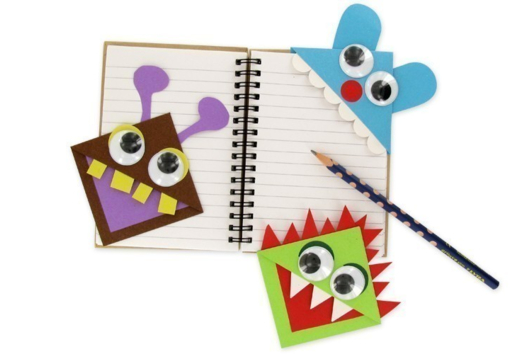 Marque page monstres rigolos en papier - Activités manuelles Halloween - 10doigts.fr