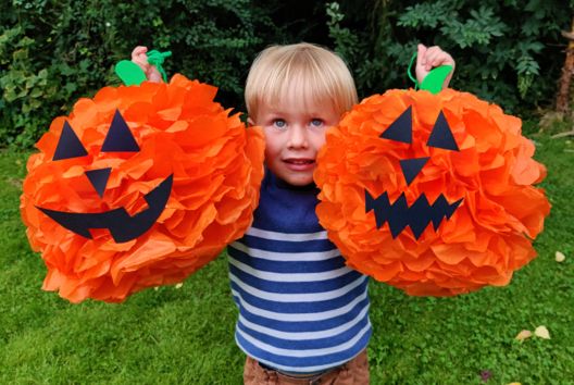 Activité citrouille Papier Soie - Activités manuelles Halloween - 10doigts.fr