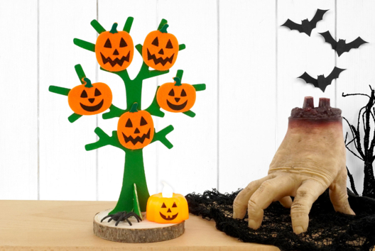 Activite enfant Halloween Arbre citrouilles - Activités manuelles Halloween - 10doigts.fr