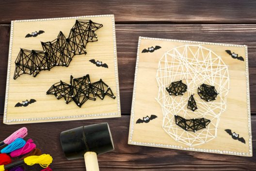 Activite Enfant Halloween String Art - Activités manuelles Halloween - 10doigts.fr